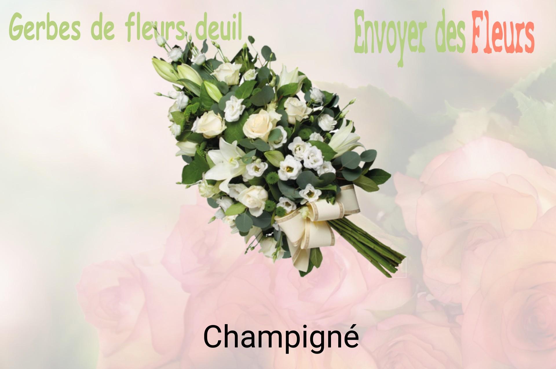 Gerbe de fleurs de deuil livrée à Champigné